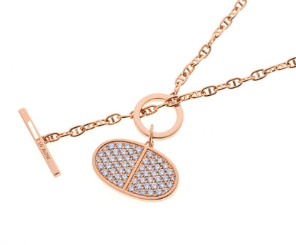 HERMES エルメス シェーヌ・ダンクル・ヴェルソ GM ダイヤ ネックレス - ピンクゴールド 750PG 2520030