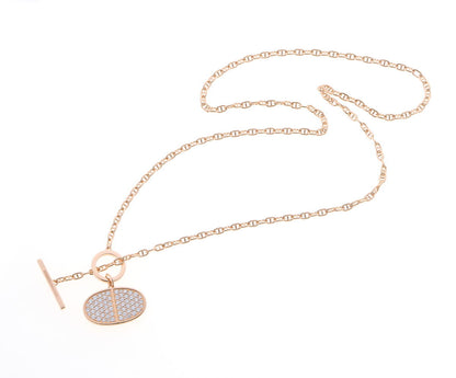 HERMES エルメス シェーヌ・ダンクル・ヴェルソ GM ダイヤ ネックレス - ピンクゴールド 750PG 2520030