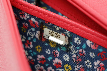 CHANEL シャネル ココマーク カメリア フラップ ウォレット 長財布 A84203 カーフ　ピンク 2520042