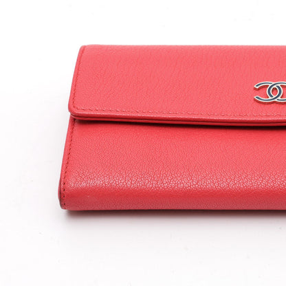 CHANEL シャネル ココマーク カメリア フラップ ウォレット 長財布 A84203 カーフ　ピンク 2520042