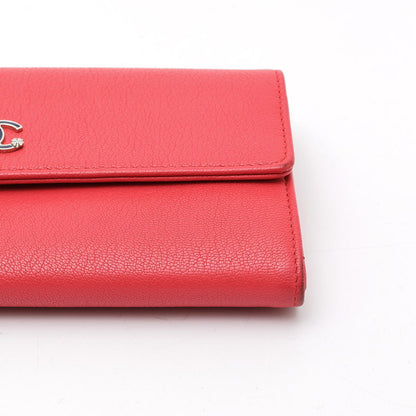 CHANEL シャネル ココマーク カメリア フラップ ウォレット 長財布 A84203 カーフ　ピンク 2520042