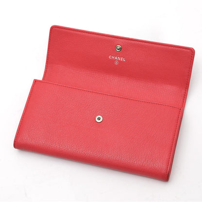 CHANEL シャネル ココマーク カメリア フラップ ウォレット 長財布 A84203 カーフ　ピンク 2520042