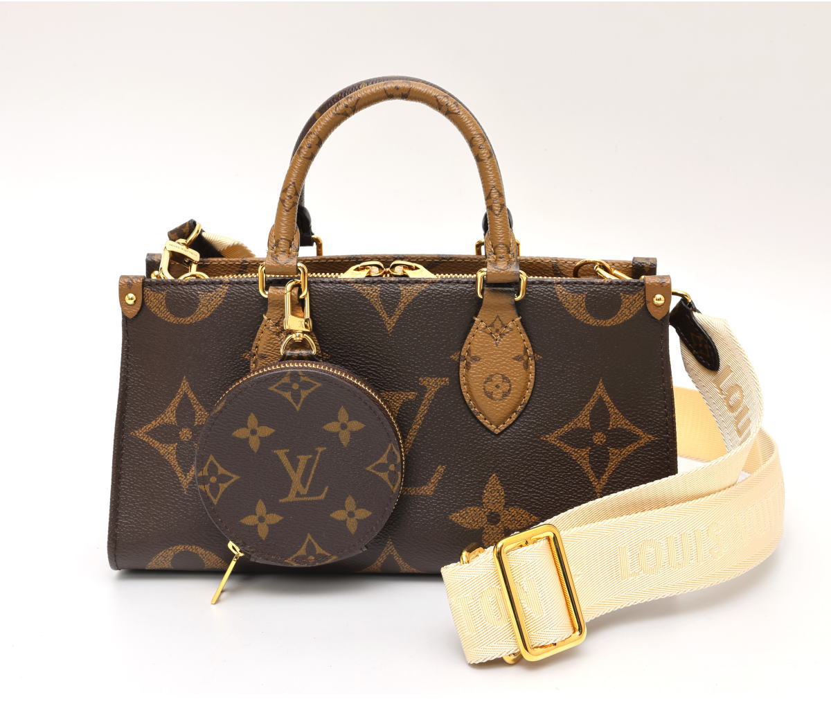 Louis Vuitton ルイヴィトン オンザゴー EW 2WAY ハンドバッグ モノグラム・リバース ブラウン M46653 2600128