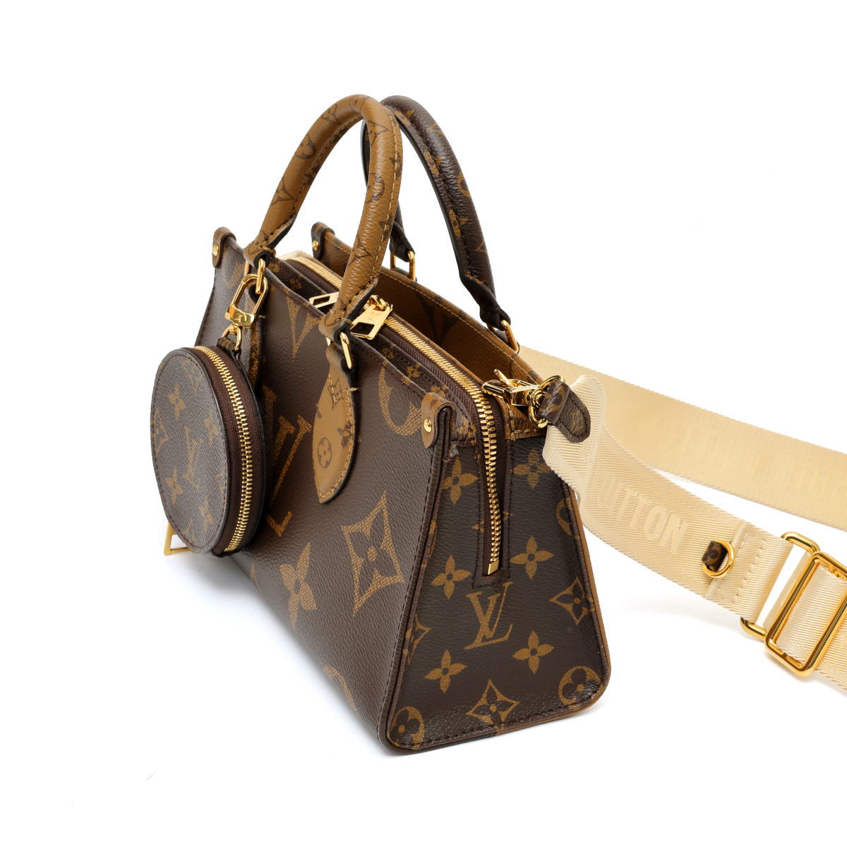Louis Vuitton ルイヴィトン オンザゴー EW 2WAY ハンドバッグ モノグラム・リバース ブラウン M46653 2600128