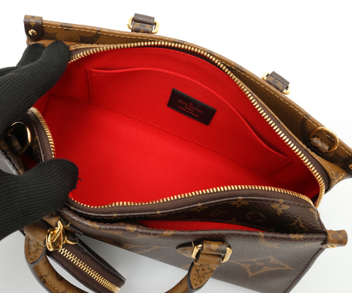 Louis Vuitton ルイヴィトン オンザゴー EW 2WAY ハンドバッグ モノグラム・リバース ブラウン M46653 2600128