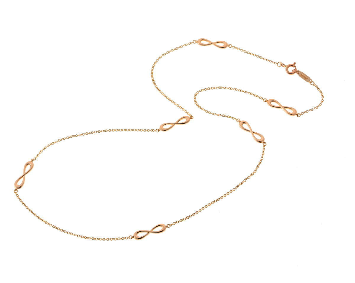 Tiffany & Co. ティファニー インフィニティ エンドレス 6モチーフ ネックレス - ピンクゴールド 750PG 2610003
