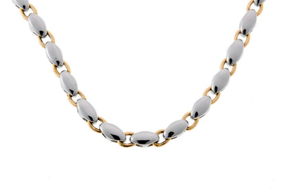 BVLGARI ブルガリ ライスチェーン ネックレス - イエローゴールド / ステンレススチール 750YG / SS 2610004