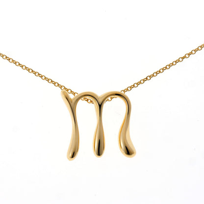 Tiffany & Co. ティファニー エルサペレッティ アルファベット イニシャルM ネックレス - イエローゴールド 750YG 2610020