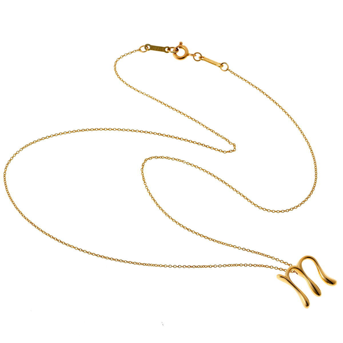 Tiffany & Co. ティファニー エルサペレッティ アルファベット イニシャルM ネックレス - イエローゴールド 750YG 2610020