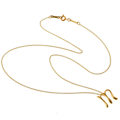 Tiffany & Co. ティファニー エルサペレッティ アルファベット イニシャルM ネックレス - イエローゴールド 750YG 2610020