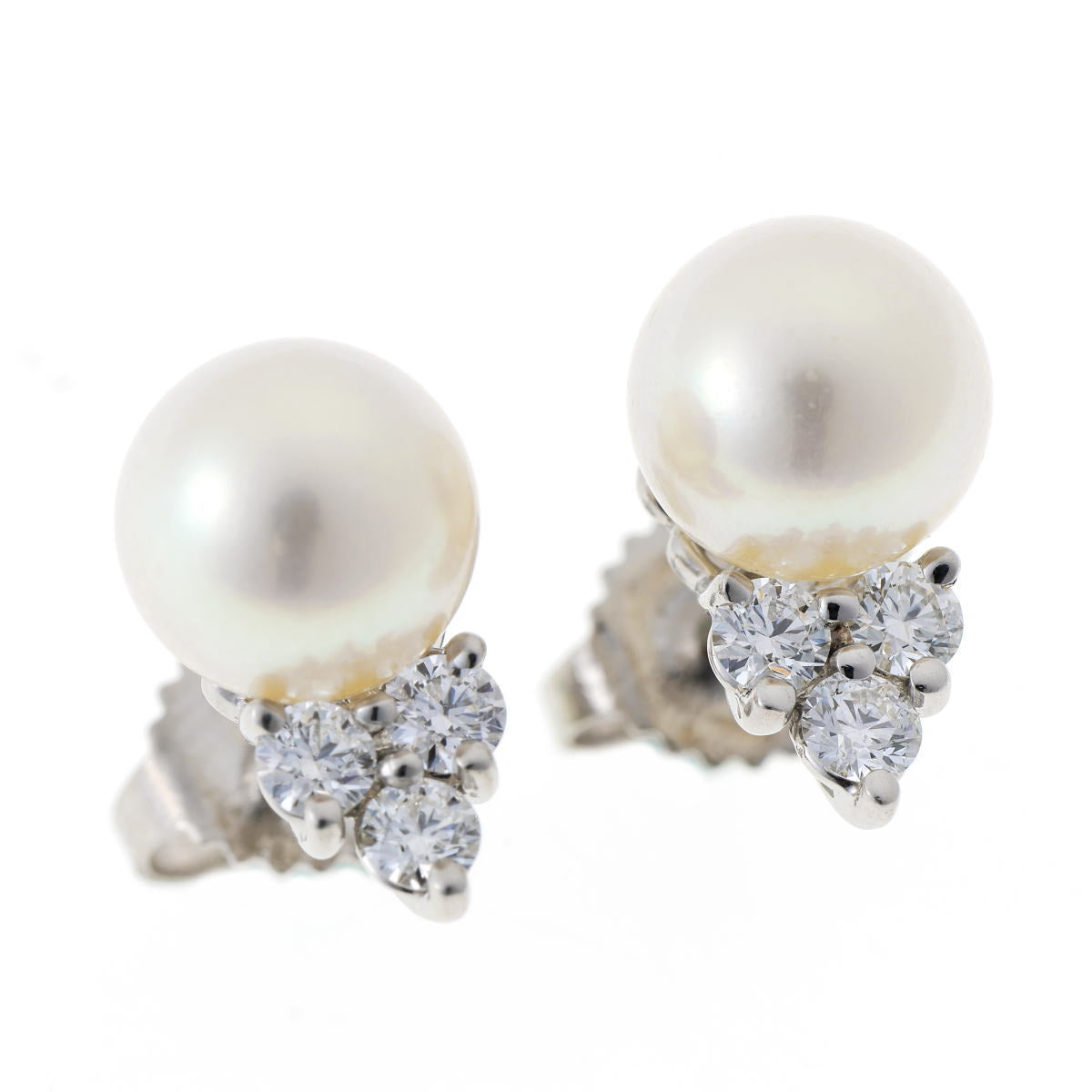 Tiffany & co. ティファニー パール ダイヤ ピアス - プラチナ PT950 2610021