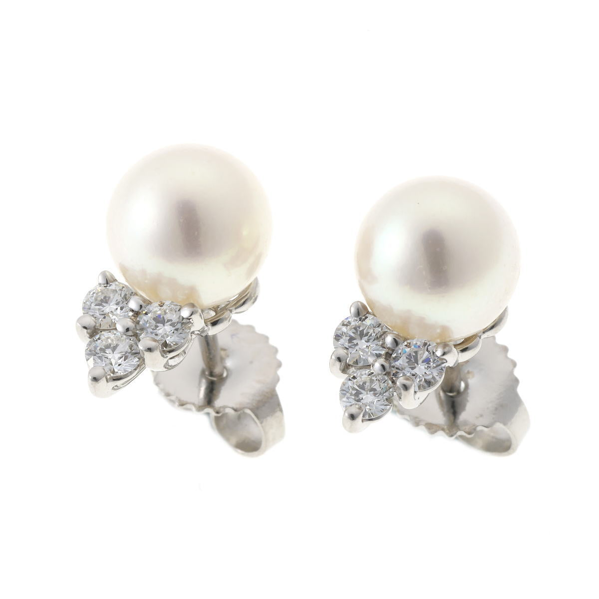 Tiffany & co. ティファニー パール ダイヤ ピアス - プラチナ PT950 2610021