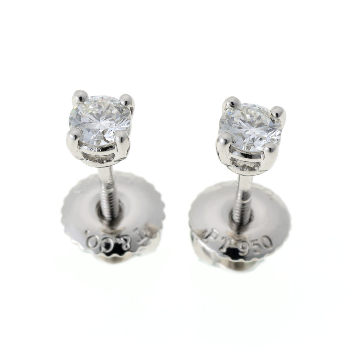 Tiffany & co. ティファニー ソリティア ダイヤ ピアス - プラチナ PT950 2610022