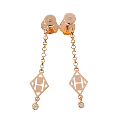 HERMES エルメス ガンバード ダイヤ ピアス - ピンクゴールド 750PG 2610042