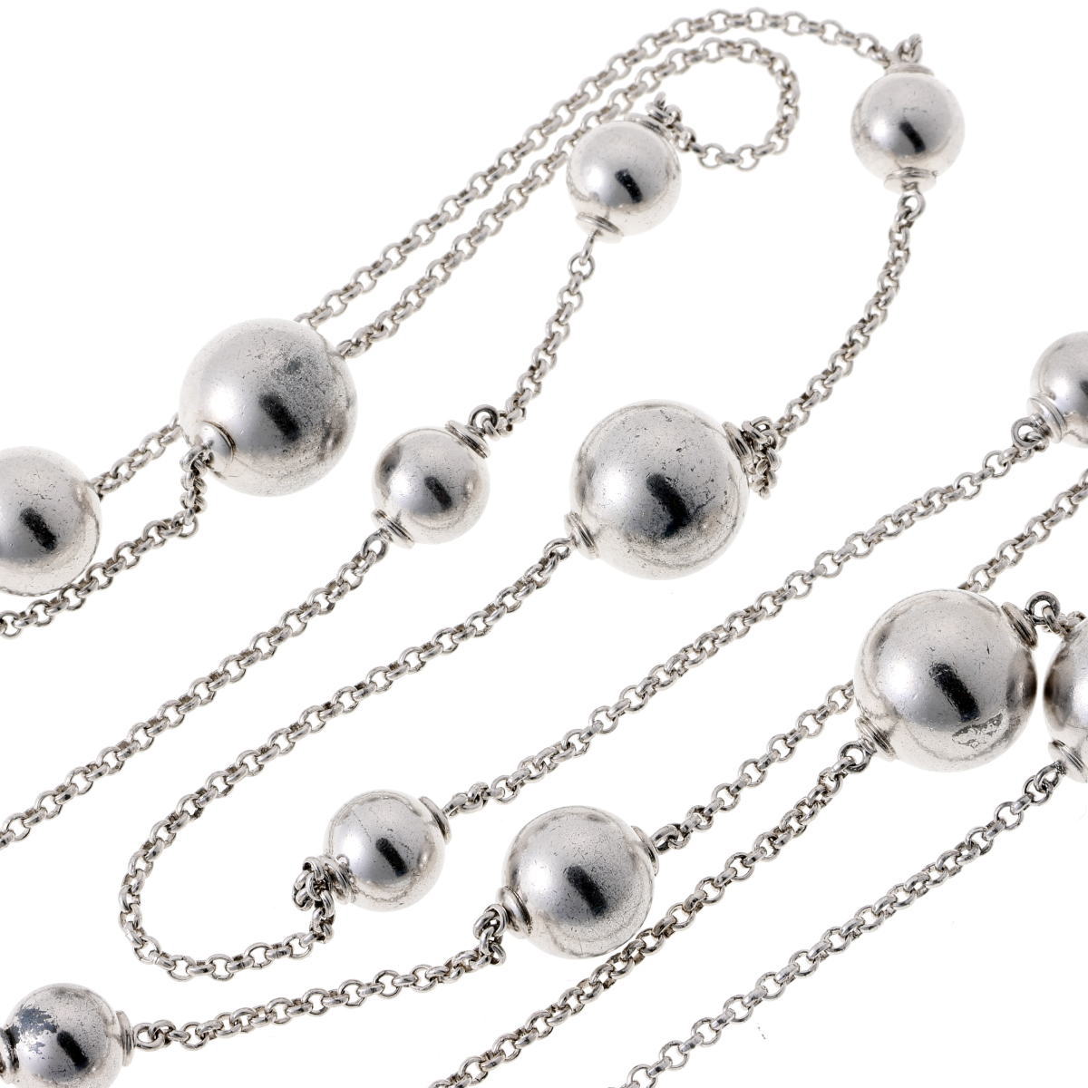 GEORG JENSEN ジョージジェンセン スフィア　ロング ネックレス - シルバー SV925 2610051