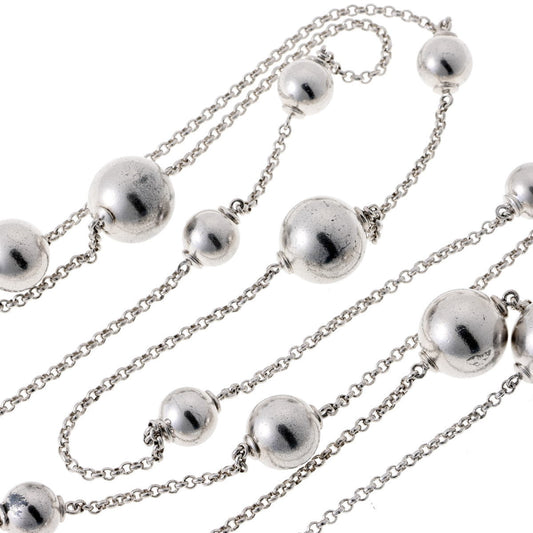 GEORG JENSEN ジョージジェンセン スフィア　ロング ネックレス - シルバー SV925 2610051