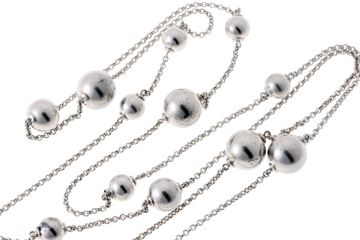 GEORG JENSEN ジョージジェンセン スフィア　ロング ネックレス - シルバー SV925 2610051