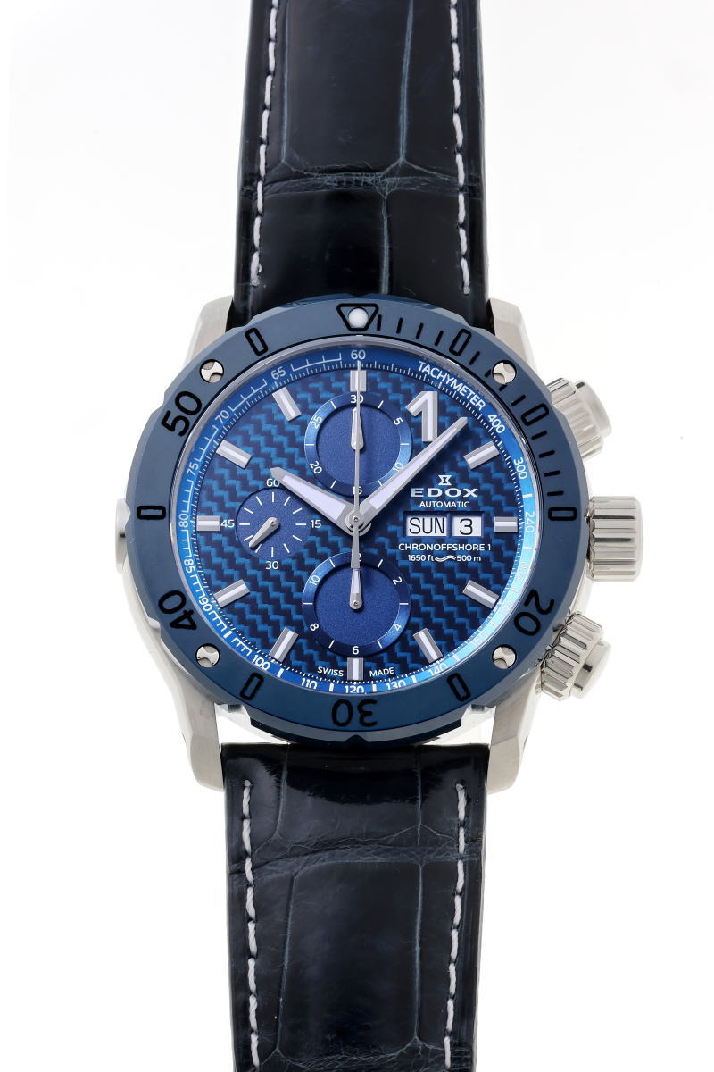 EDOX エドックス クロノオフショア1 クロノグラフ デイデイト オートマチック ※難あり 01122-3BU3-BUIN3-L SS / CE メンズ 時計 2610053
