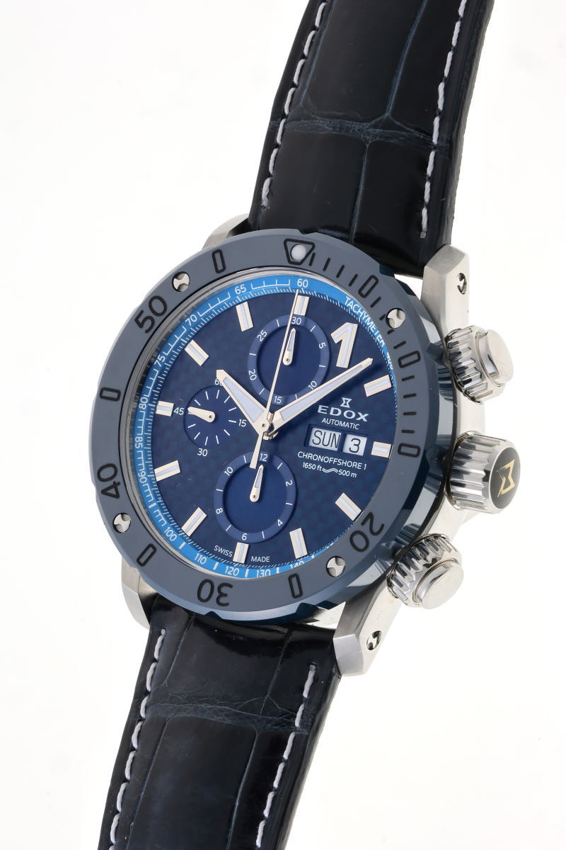 EDOX エドックス クロノオフショア1 クロノグラフ デイデイト オートマチック ※難あり 01122-3BU3-BUIN3-L SS / CE メンズ 時計 2610053