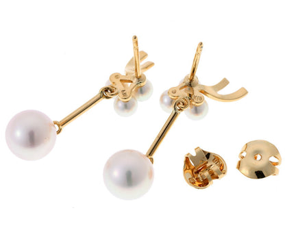 MIKIMOTO ミキモト パール ピアス - イエローゴールド K18 2610075
