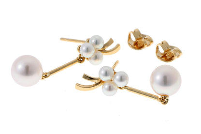 MIKIMOTO ミキモト パール ピアス - イエローゴールド K18 2610075
