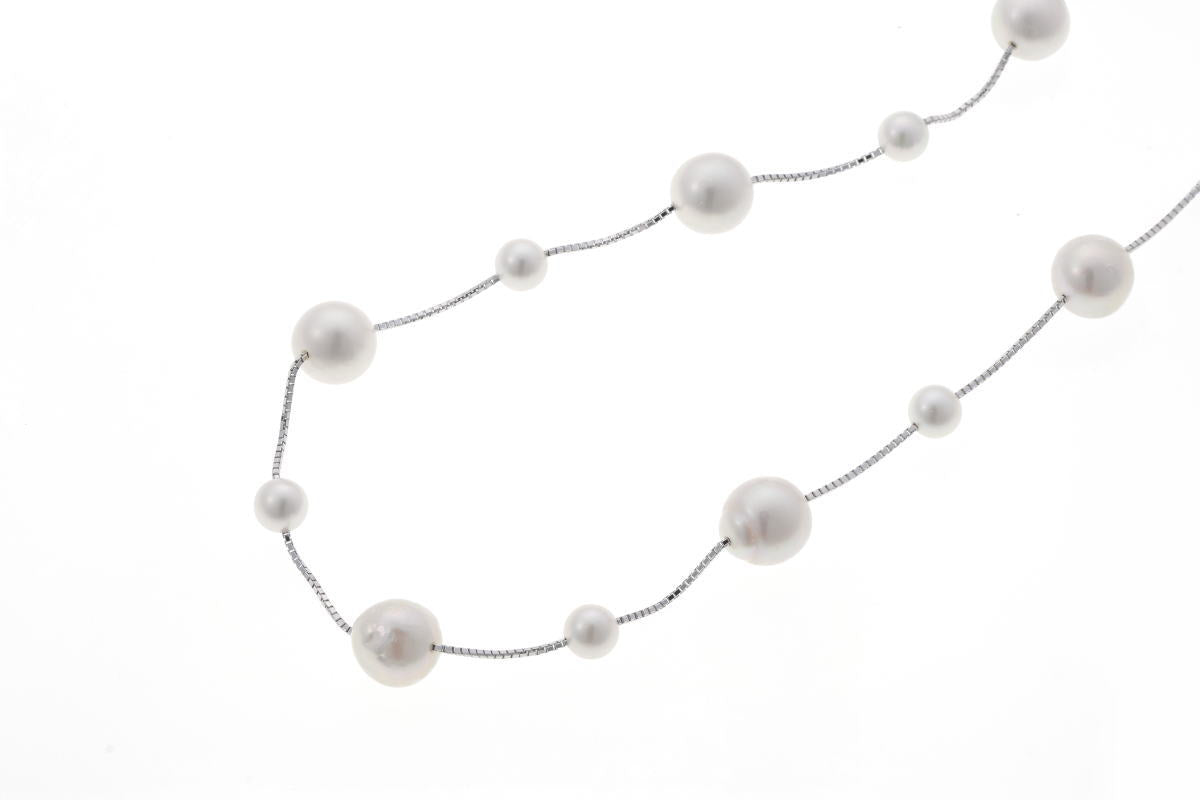 TASAKI タサキ バロックパール ロング ネックレス - ホワイトゴールド K18WG 2610090